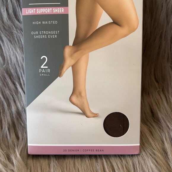 Silk Impressions Light Support Sheer Tights Womens Small Coffee Bean High Waist - Picture 3 of 4
